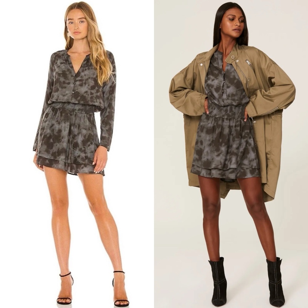 Rails Gray Tie-Dye Mini Dress